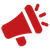 Red megaphone icon.
