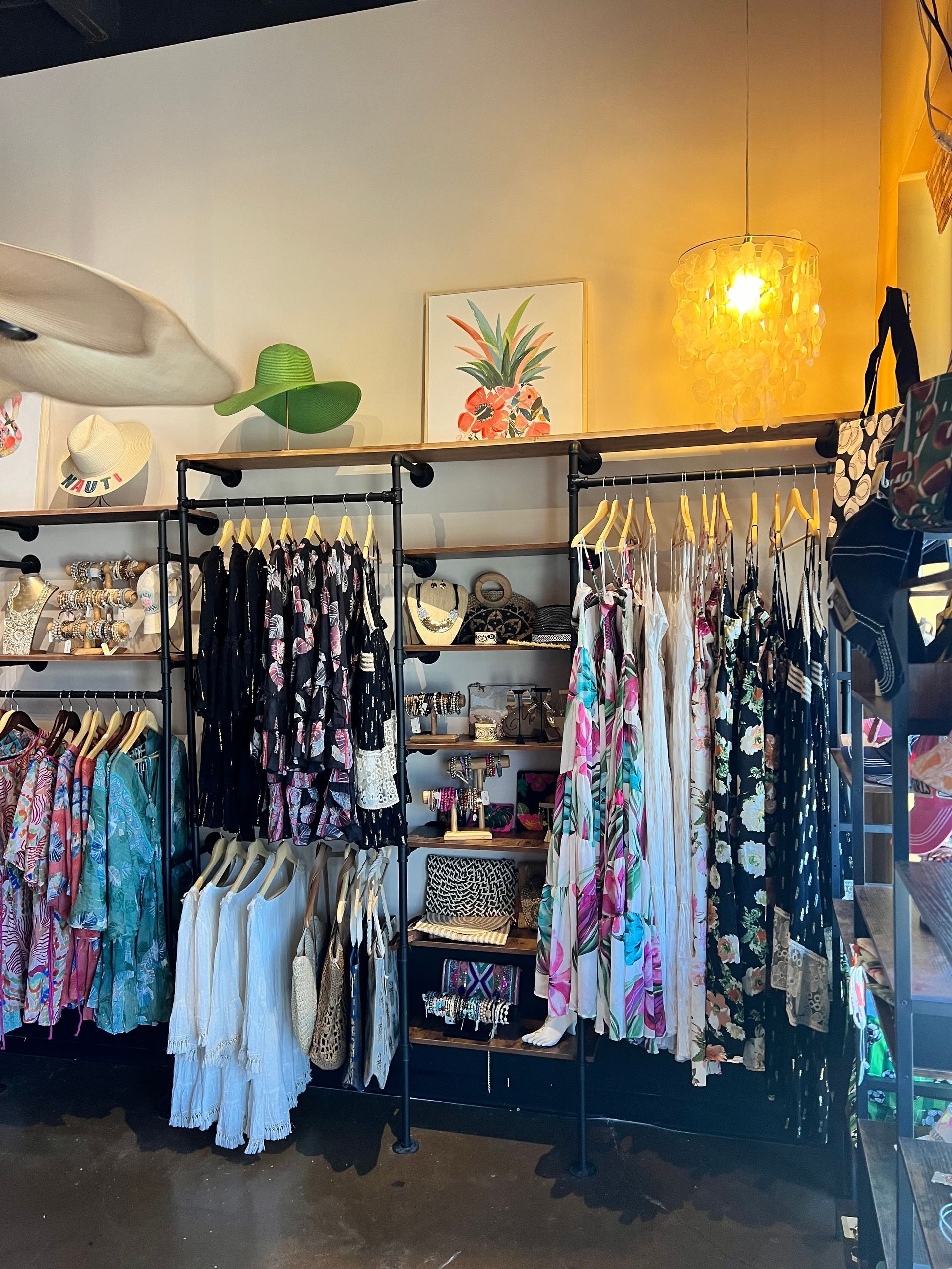 A store filled with lots of clothes and hats