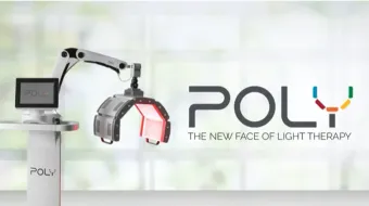 Poly the new face of light therapy is a machine that looks like a robot.