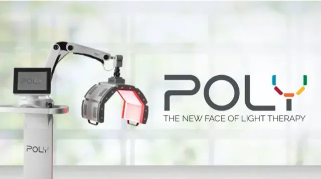 Poly the new face of light therapy is a machine that looks like a robot.
