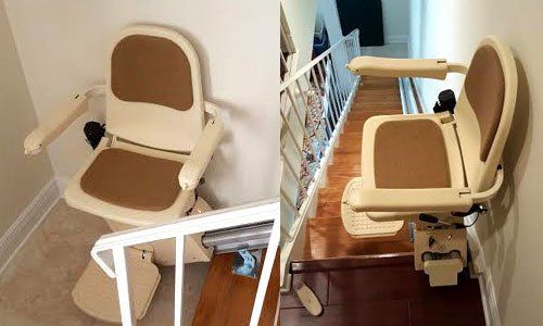 Before and After Image of a Stair Lift