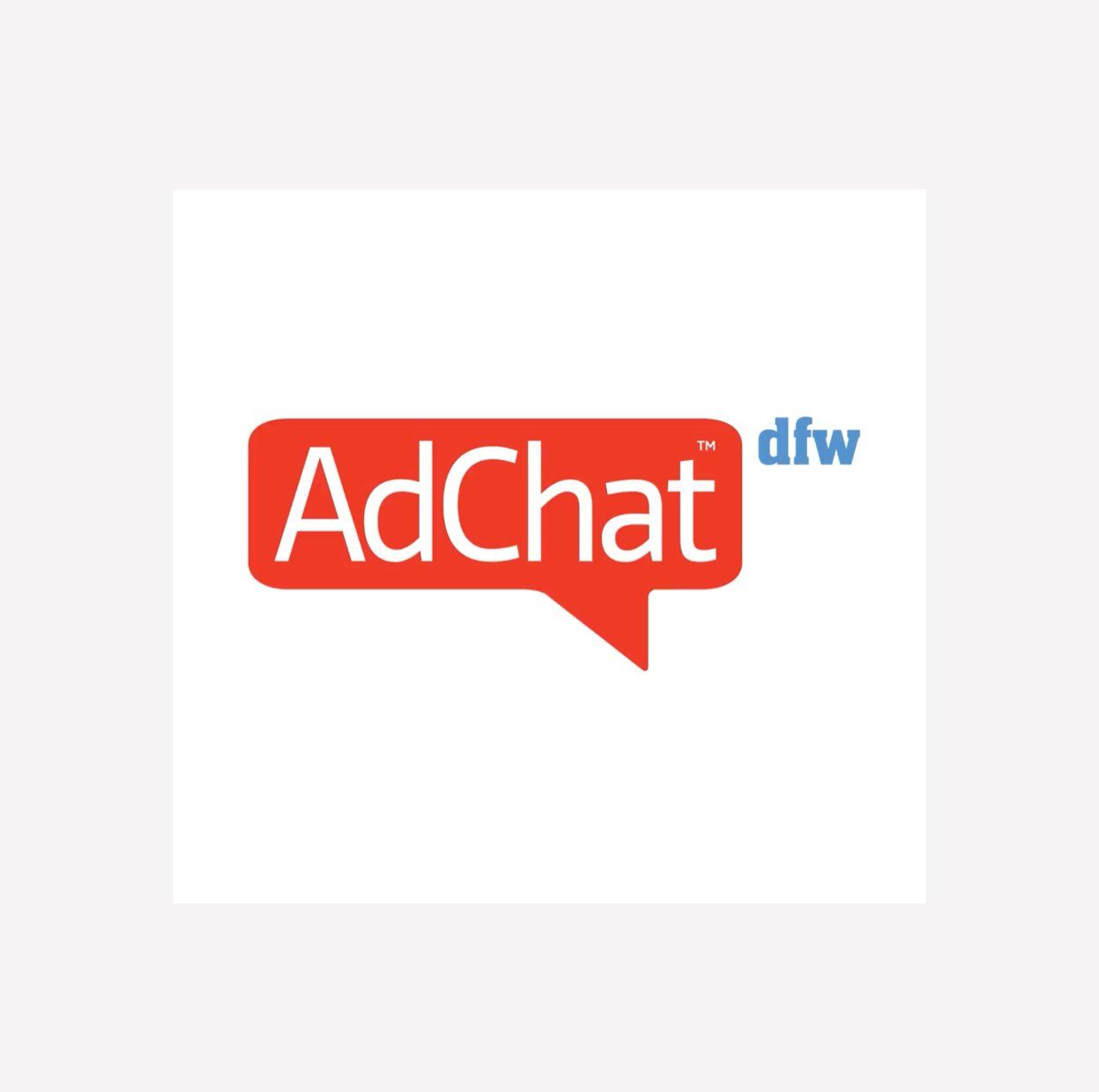 AdChat DFW logo on a light gray background