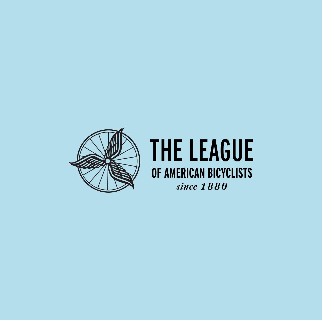 The League of American Bicyclists logo on a light blue background