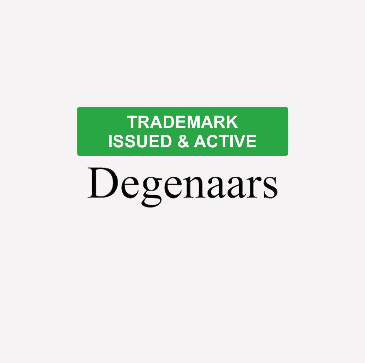 A green block with white text that says the trademark for