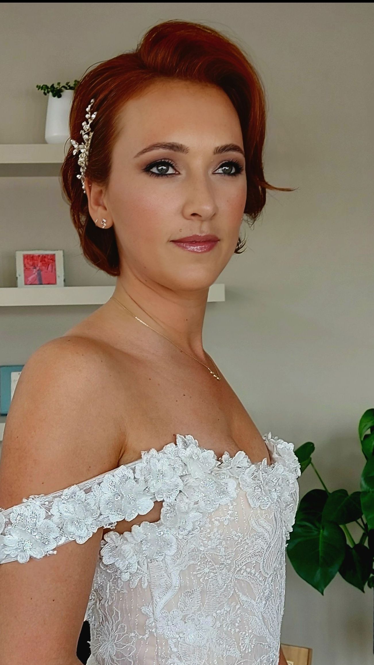 Sprekende bruidsvisagie in vintage stijl