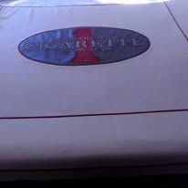 Oval logo on a white surface; reads 