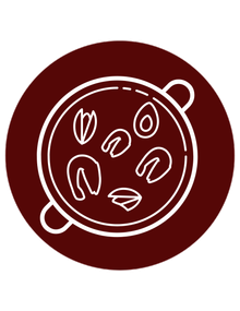 An icon of a pot of soup with beans in it.