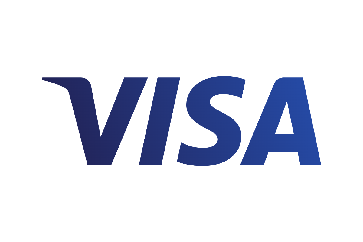 VISA-logotypen i blått.