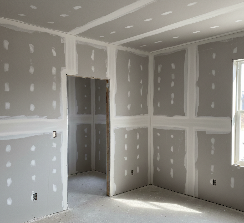 An elegant living room featuring a Venetian plaster wall with a smooth, polished surface.