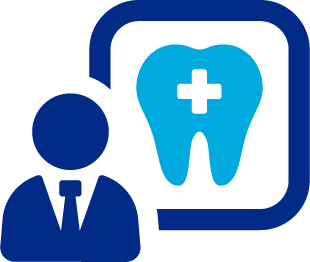 dentist with tooth chart icon