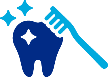 sparkling tooth with toothbrush icon