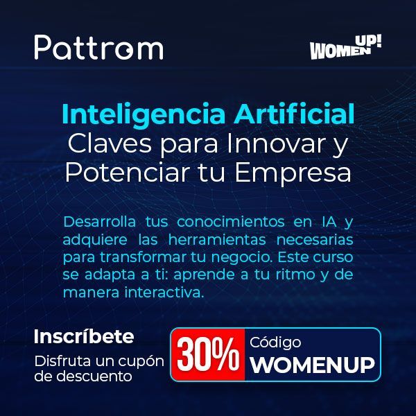 Anuncio de un curso de IA. Texto: 