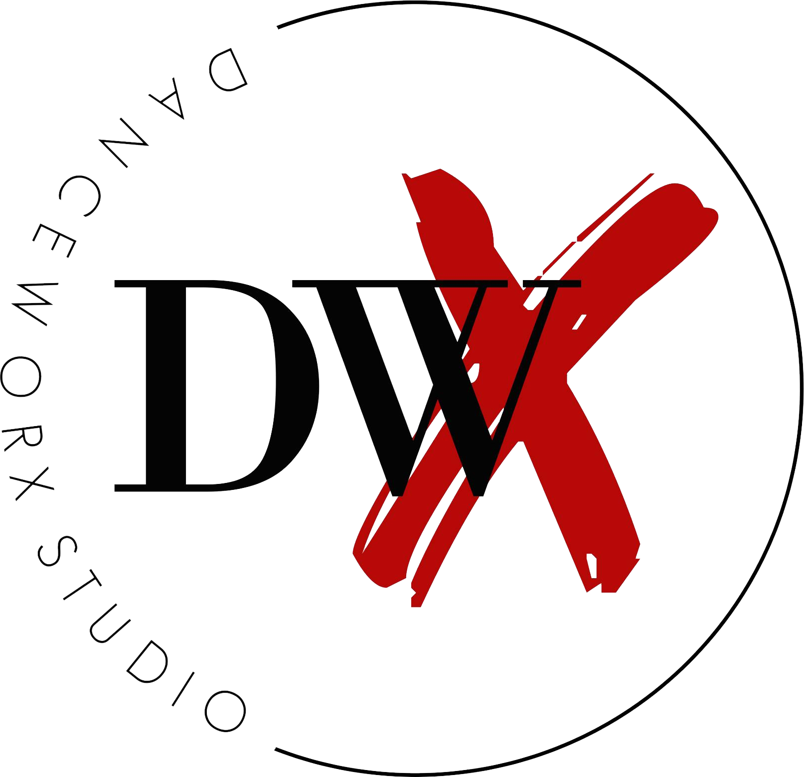 Red X symbol made of rough brush strokes on a white background