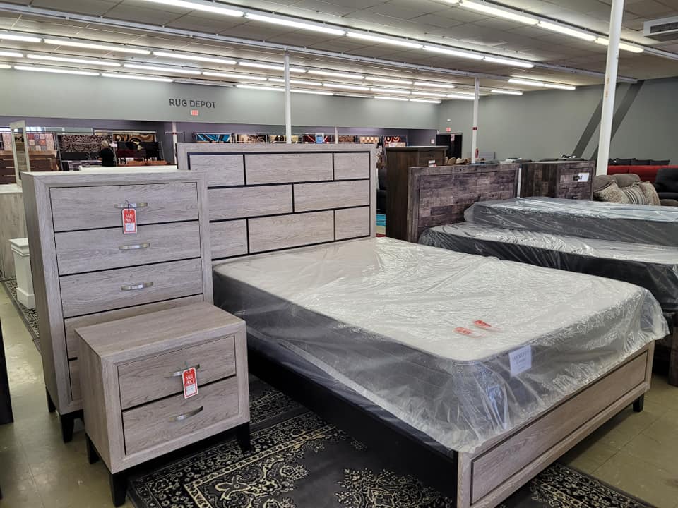 White queen size bed with drawer | Eden, NC | Eden Mattress and Furniture