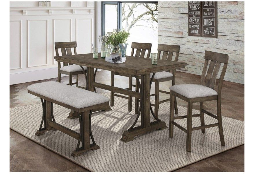 Grey Wood Counter Dinette | Eden, NC | Eden Mattress and Furniture