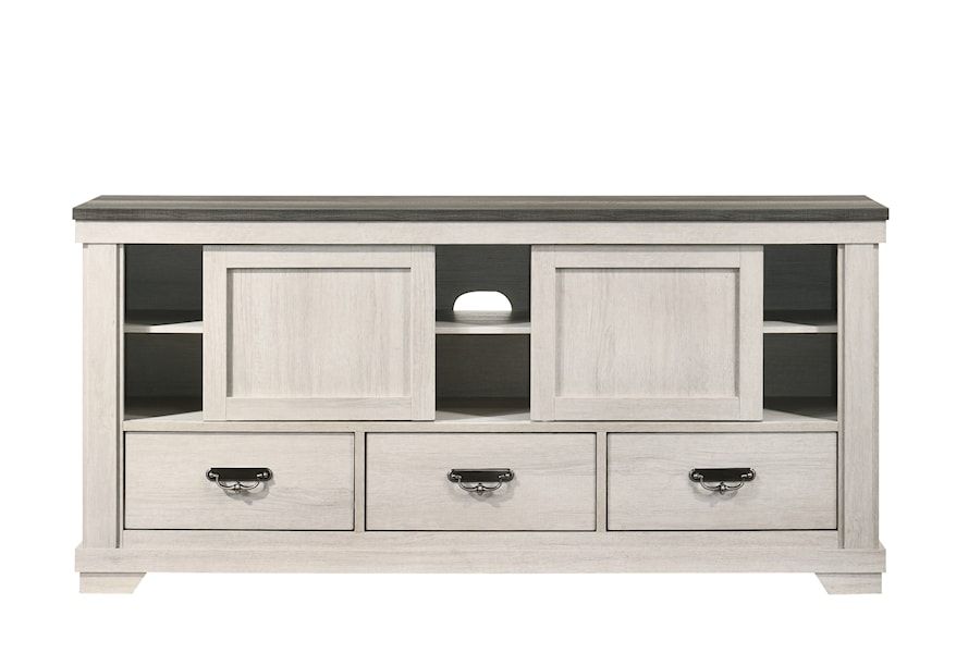 White Grey Oak Media Console | Eden, NC | Eden Mattress and Furniture