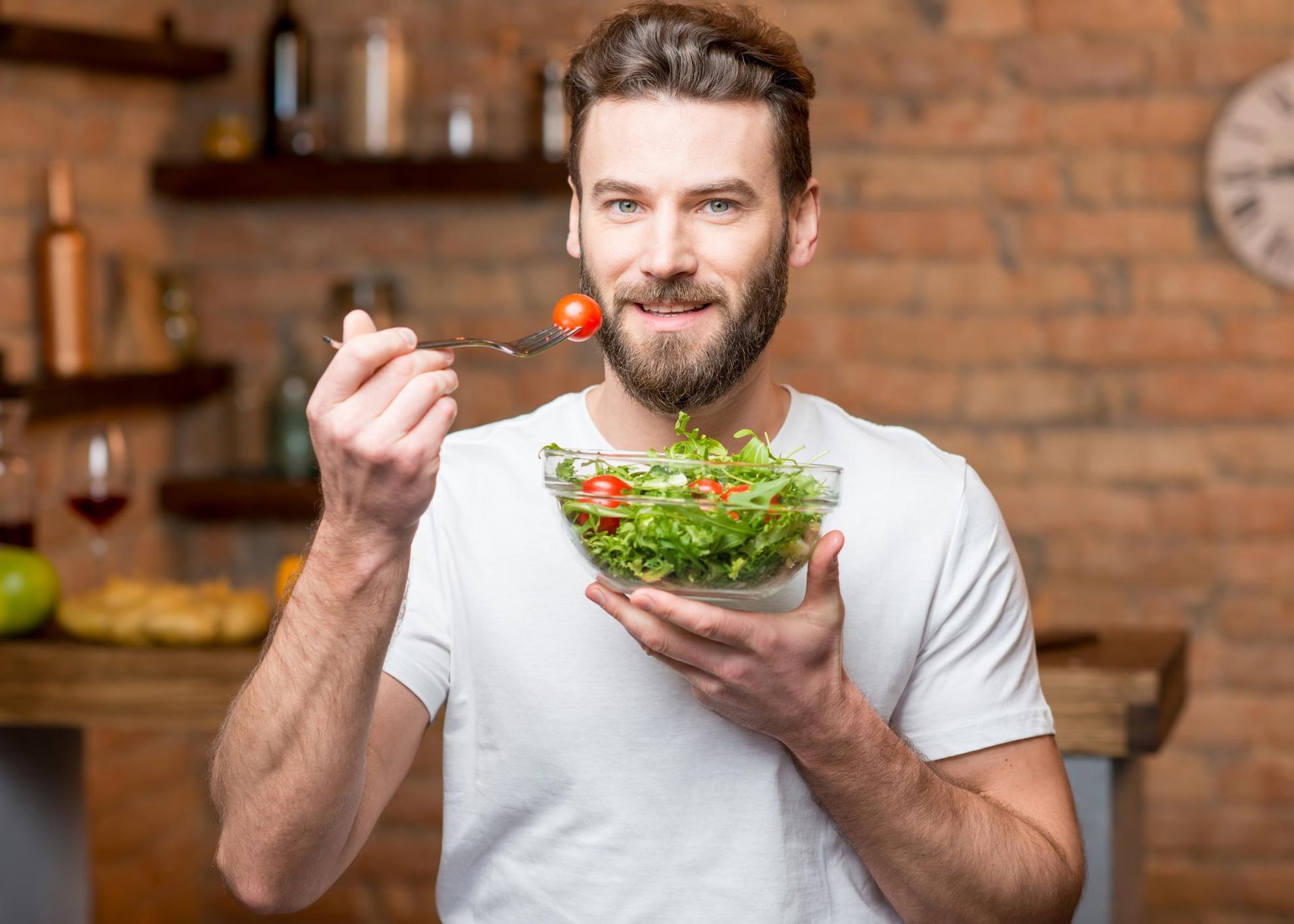 Man Eating Vegetables — Nicholson, PA — Optimal Whole Health & Nutrition