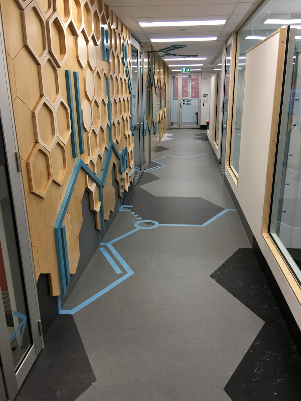 Blue And Grey Hallway Floor - Custom Design Flooring in Alice Springs, NT