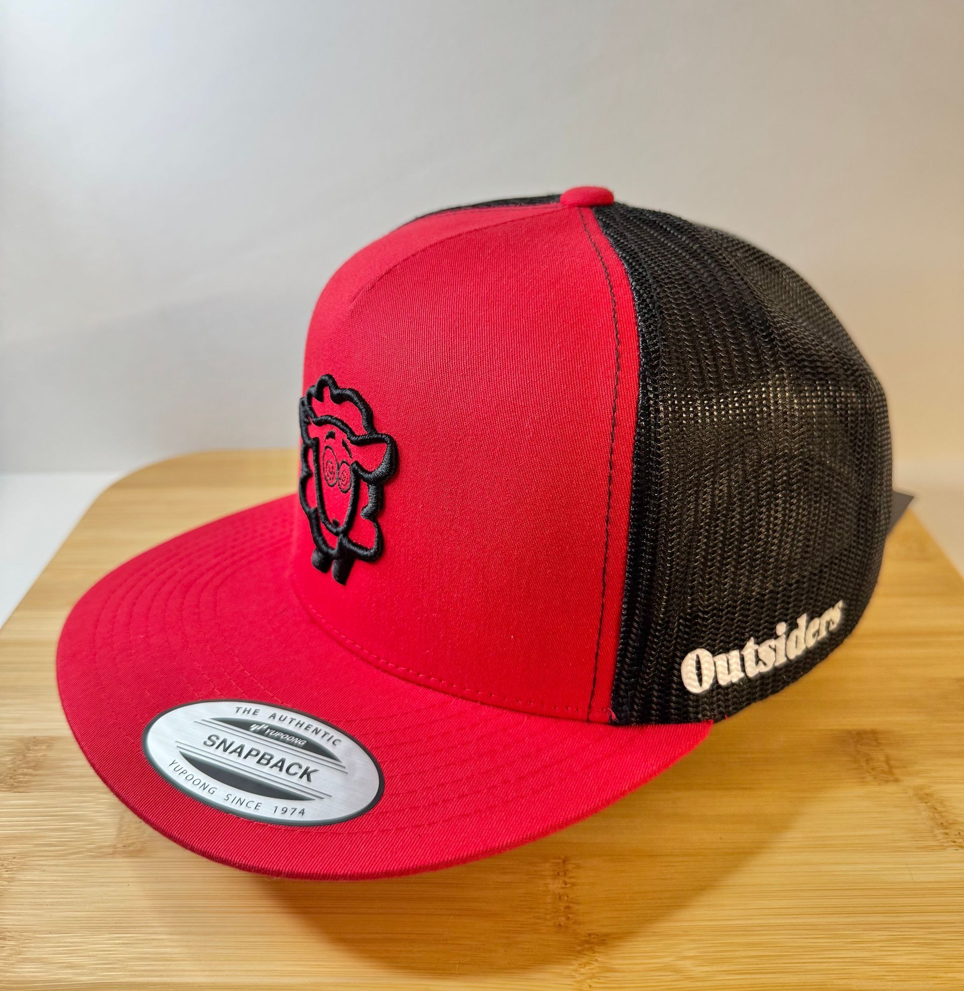 Red Flat Bill Black (Stitch)