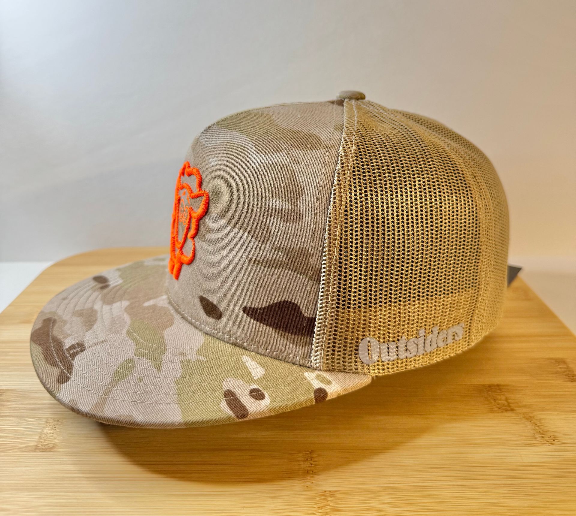 Desert Camo Flat Bill (Orange Stitch)
