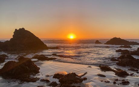 Private access to the beach at the Howard Creek Ranch getaway on the Mendocino Coast.