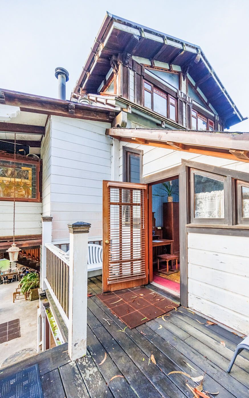 The Blue Balcony Room getaway at the Howard Creek Ranch on the Mendocino Coast.