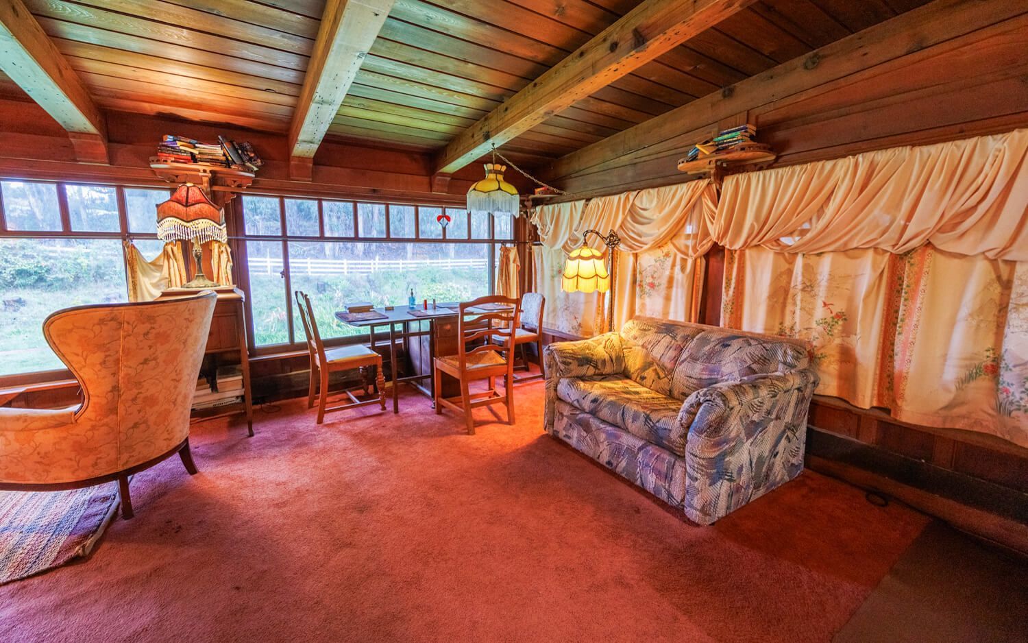 The Captain's Quarters getaway at the Howard Creek Ranch on the Mendocino Coast.