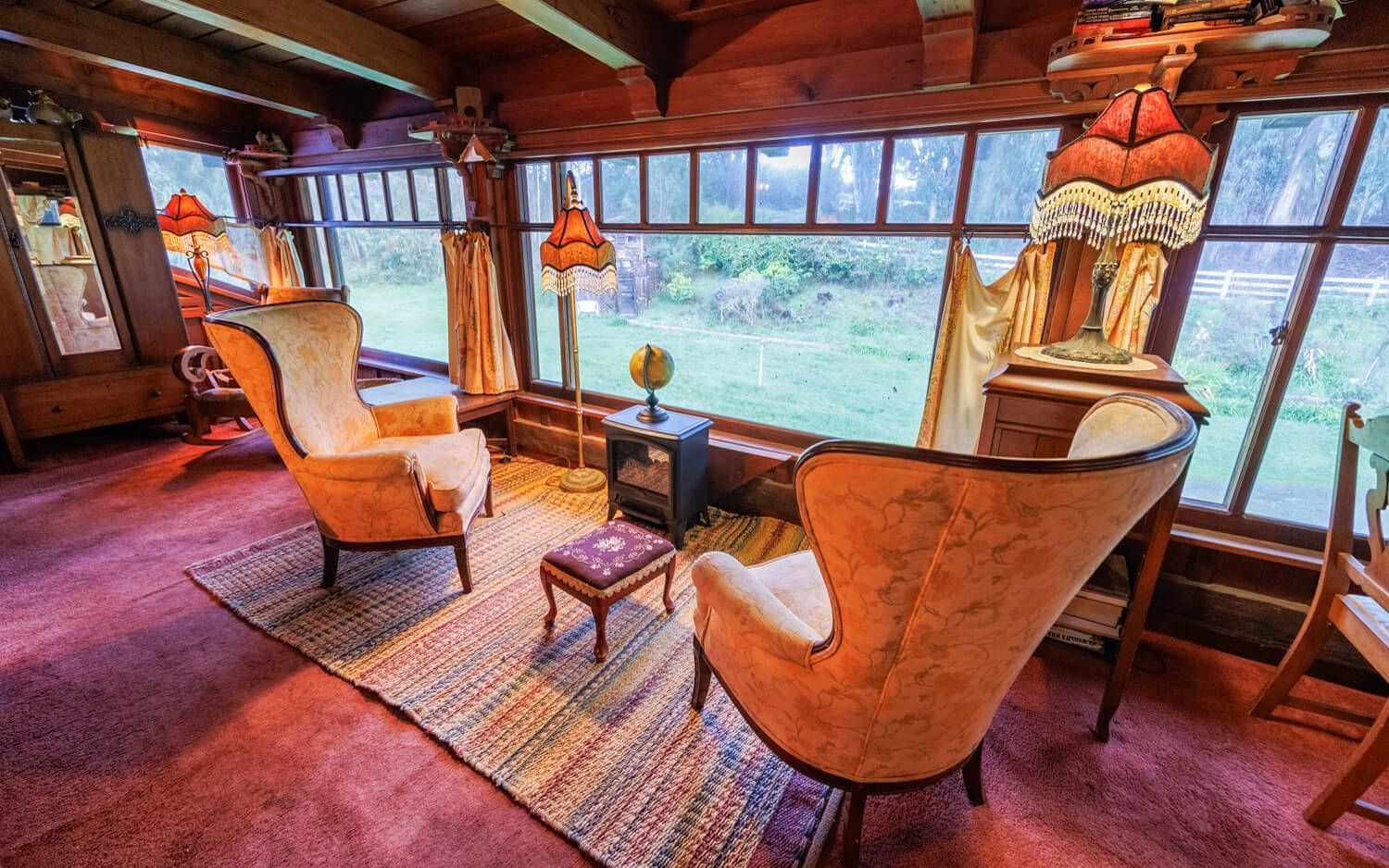 The Captain's Quarters getaway at the Howard Creek Ranch on the Mendocino Coast.