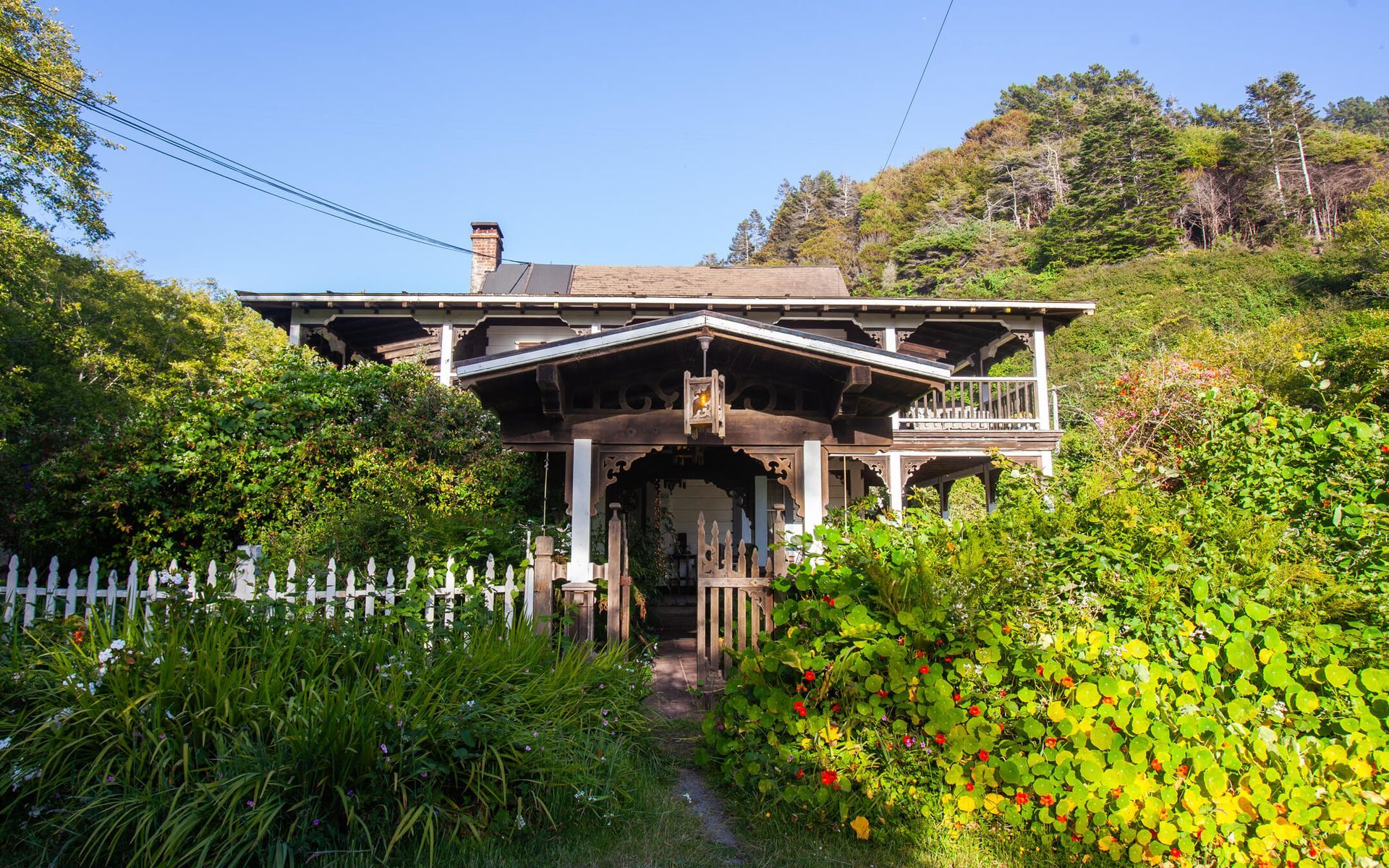 The entrance to the original Farmhouse at the Howard Creek Ranch Inn.