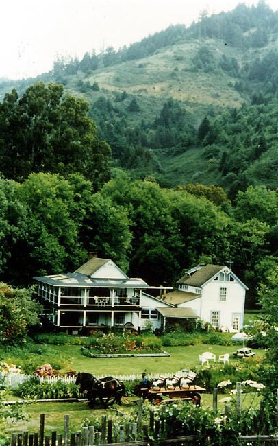 The original Farmhouse from the 1860's at Howard Creek Ranch on the Mendocino coastline.