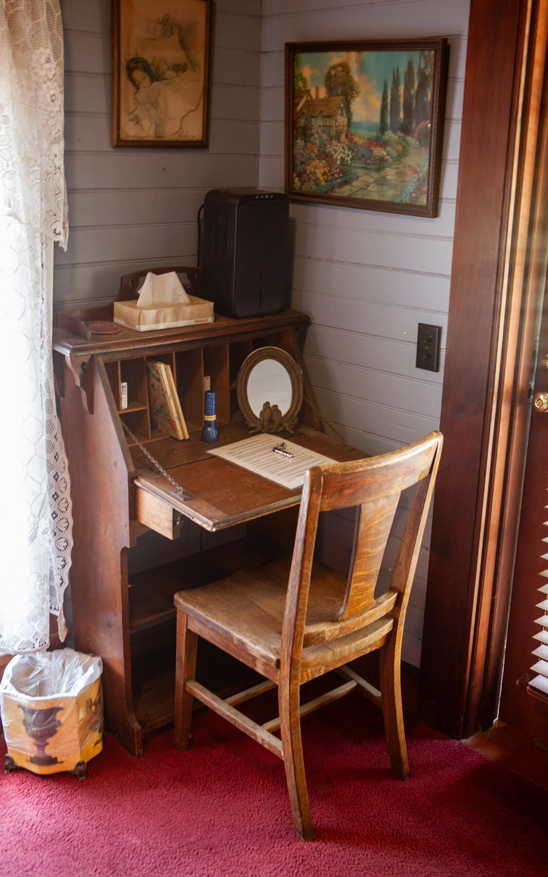 The Lucy Room getaway at the Howard Creek Ranch on the Mendocino Coast.