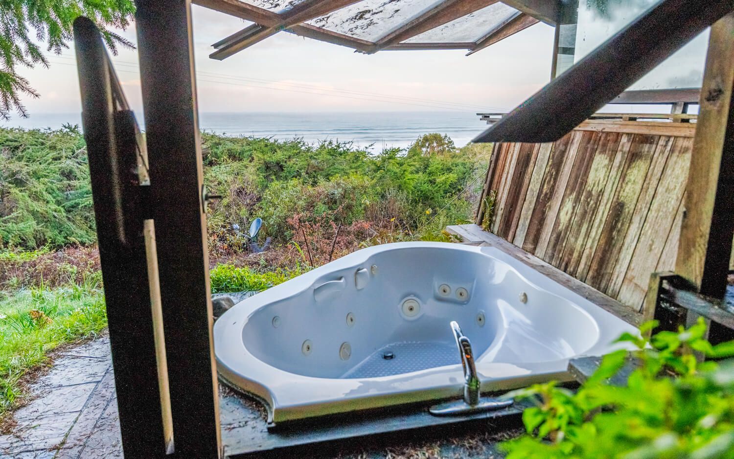 The Sea View Cabin getaway at the Howard Creek Ranch on the Mendocino Coast.