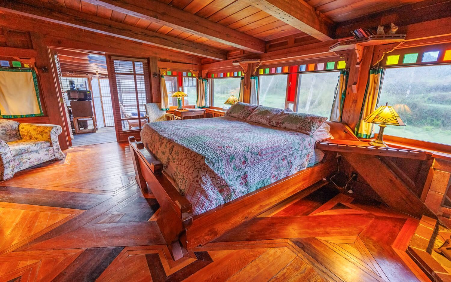 The Solar Room getaway at the Howard Creek Ranch on the Mendocino Coast.