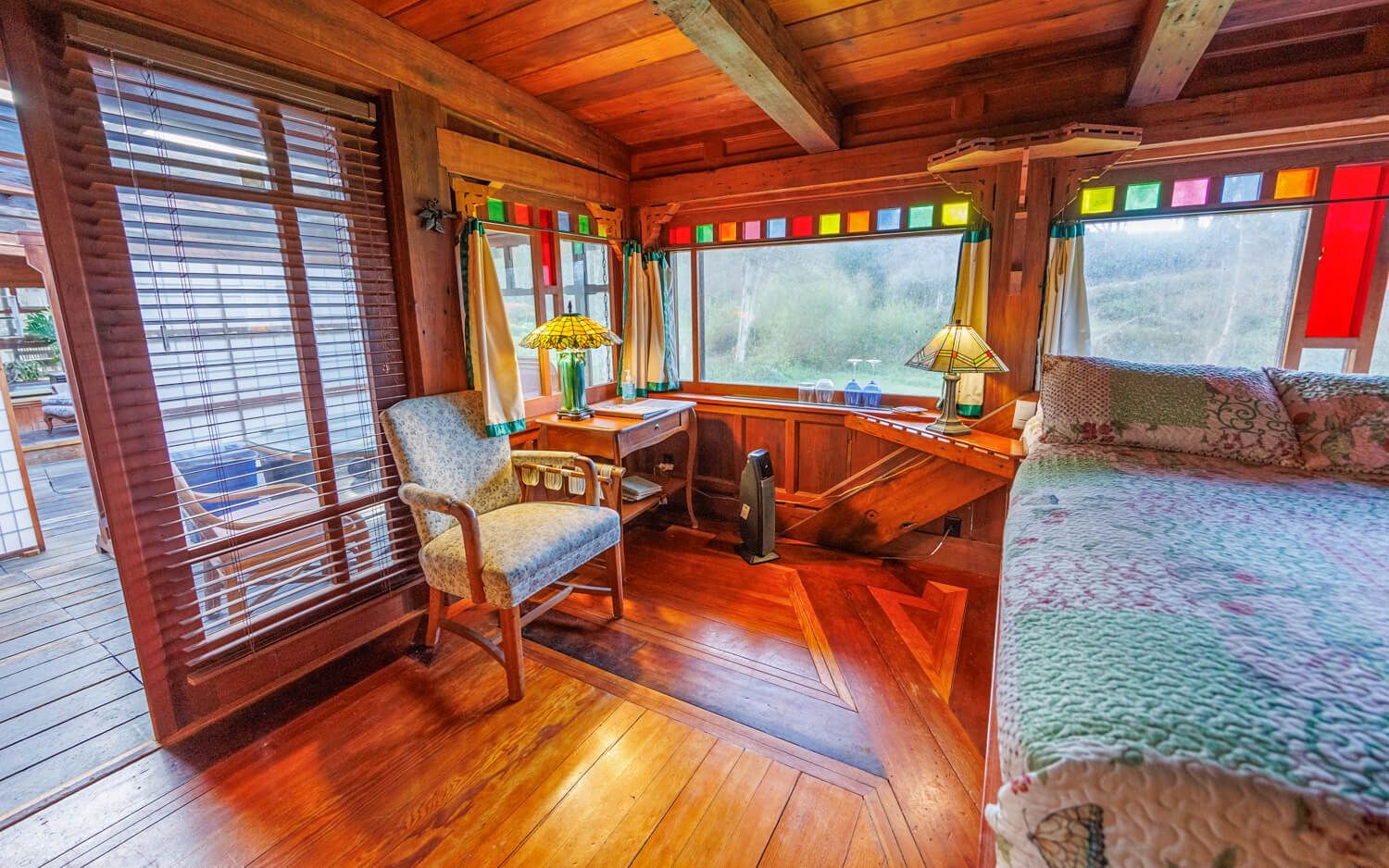 The Solar Room getaway at the Howard Creek Ranch on the Mendocino Coast.