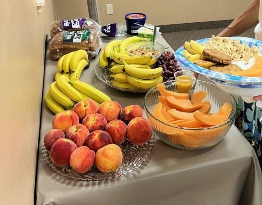 Fruit laid out for a breakfast