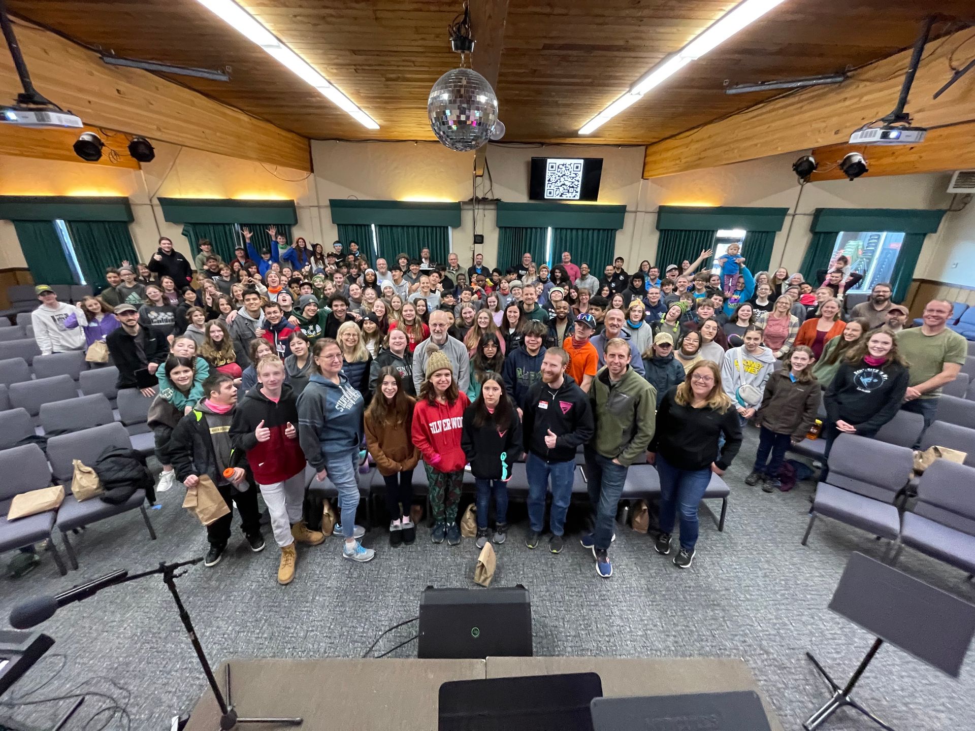 Pathfinders in a group photo commemorating teen retreat 2025