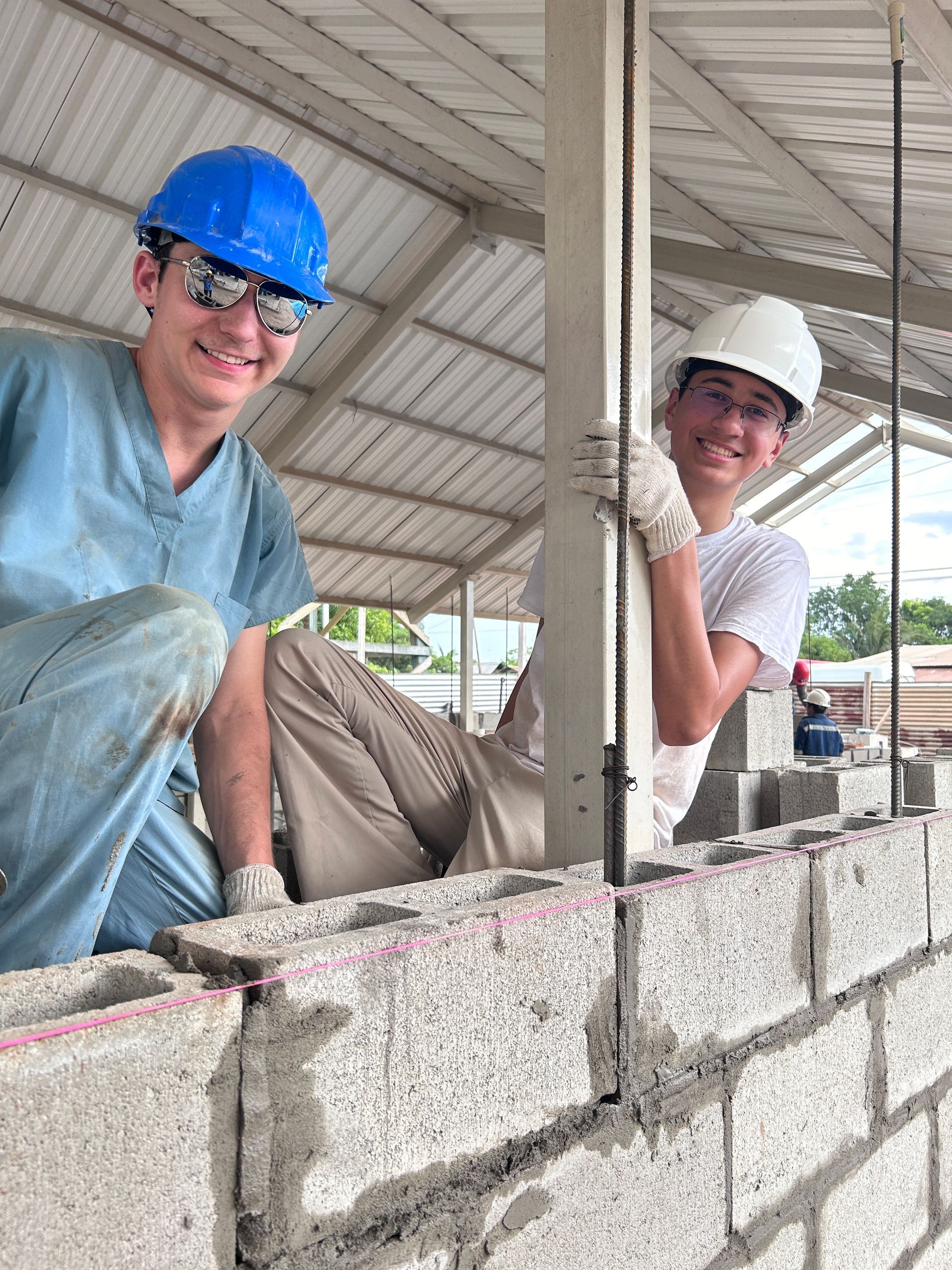 PCA Students help build a church for a congregation in Pucallpa, Peru