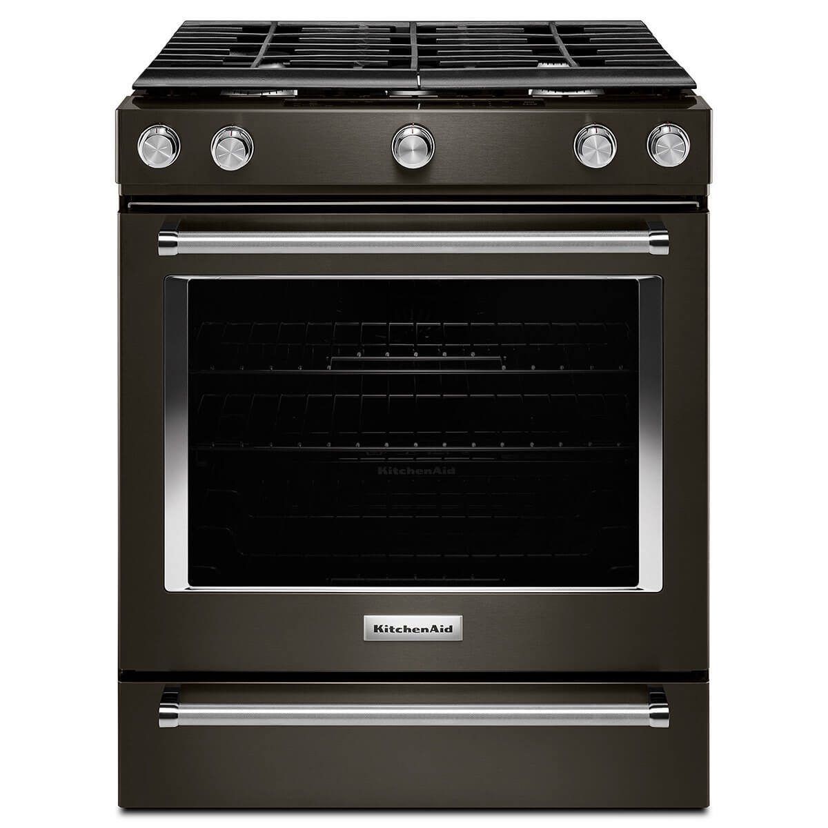 kitchen aid black stainless oven