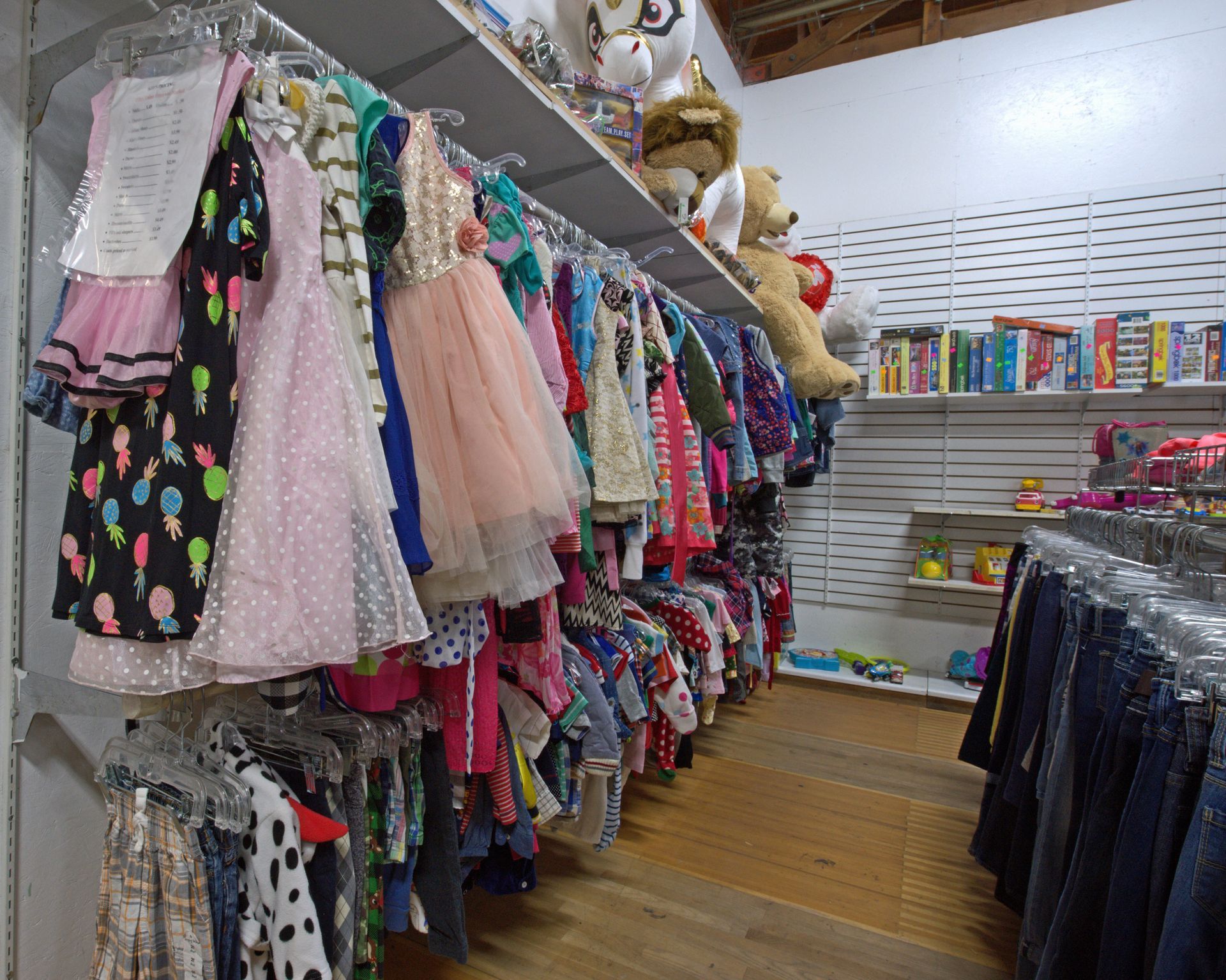 A store filled with lots of children 's clothing and toys.