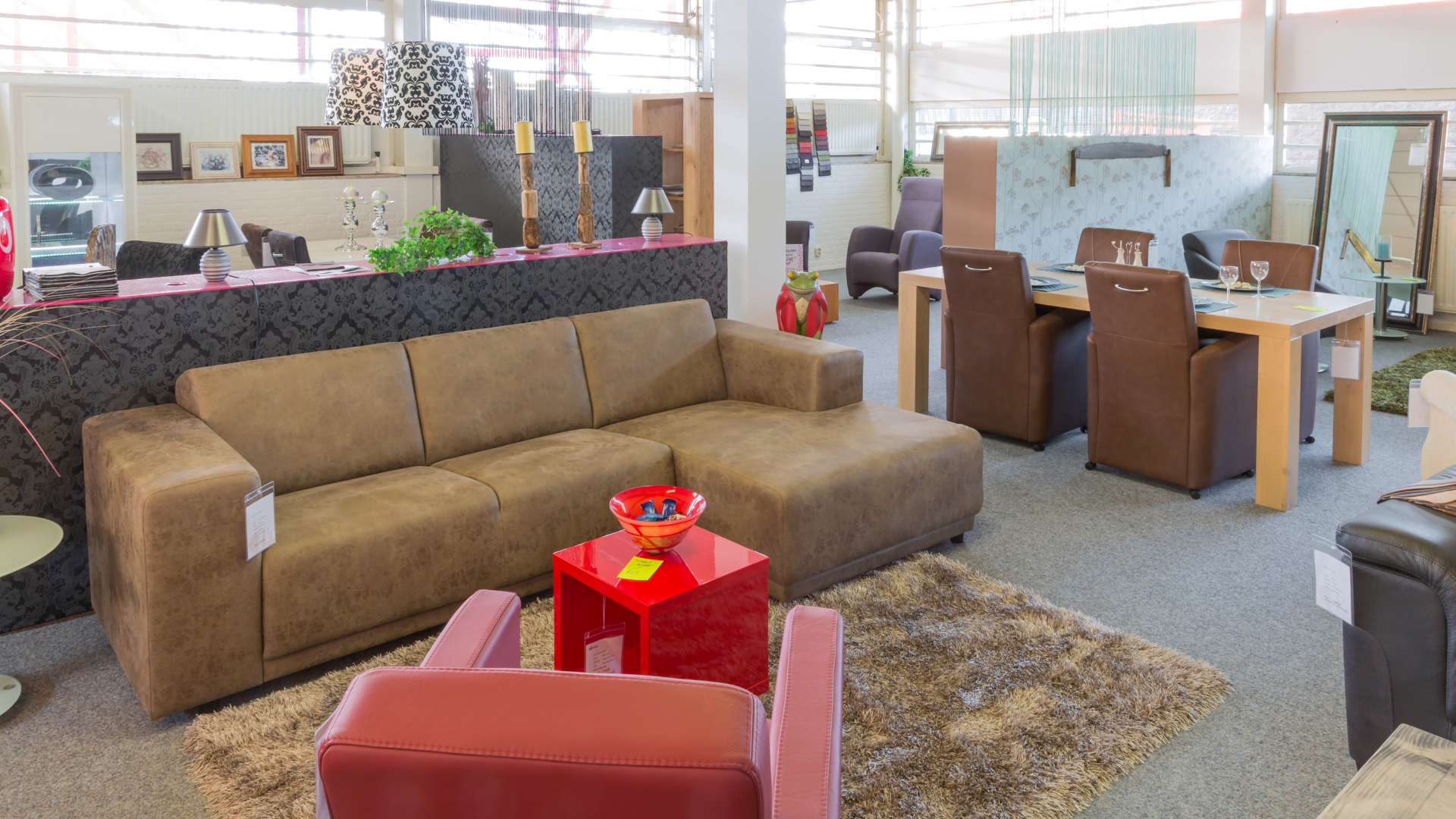 A living room filled with furniture and a couch.