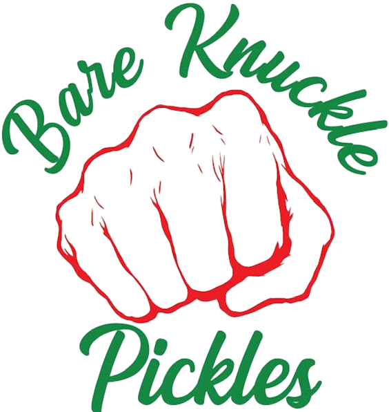 Logo: Red fist outline with text 