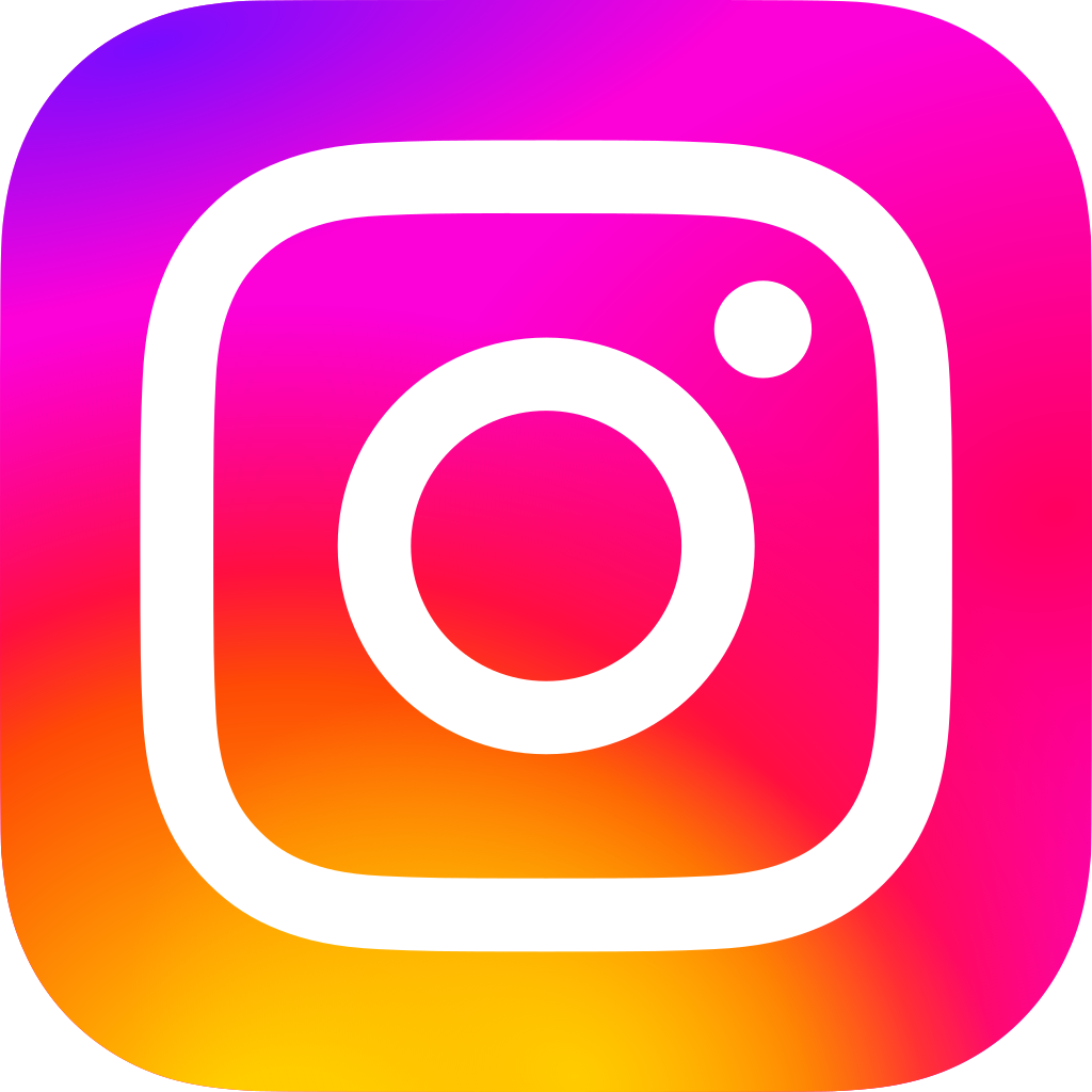 Instagram app icon: white outline of a camera in a square with a gradient background of pink, purple, and orange.