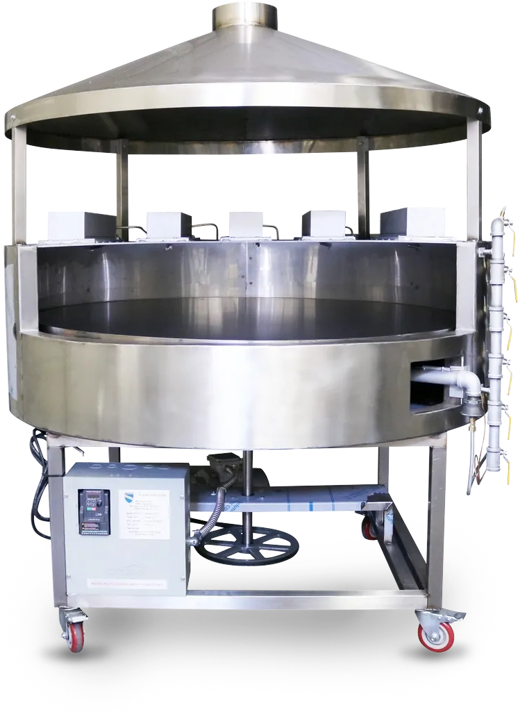 Rotating oven with transparent background