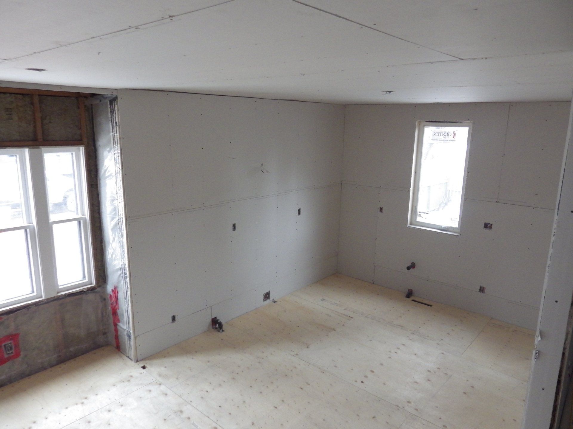 kitchen,renovation,drywall,wood sub floor, new