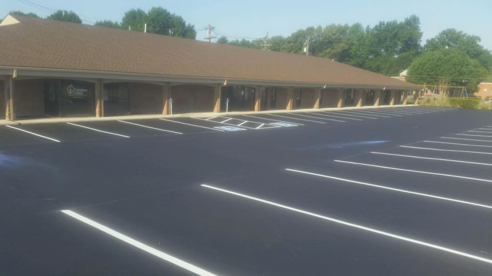 Stenciling — Newly Striped Parking Lot in Evansville, IN