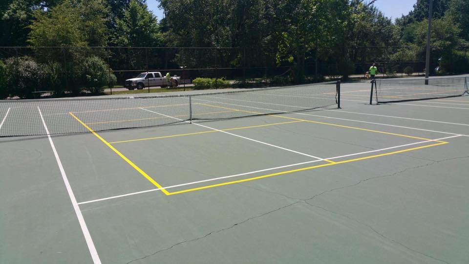 Local Paving Contractors — Newly Painted Tennis Court in Evansville, IN