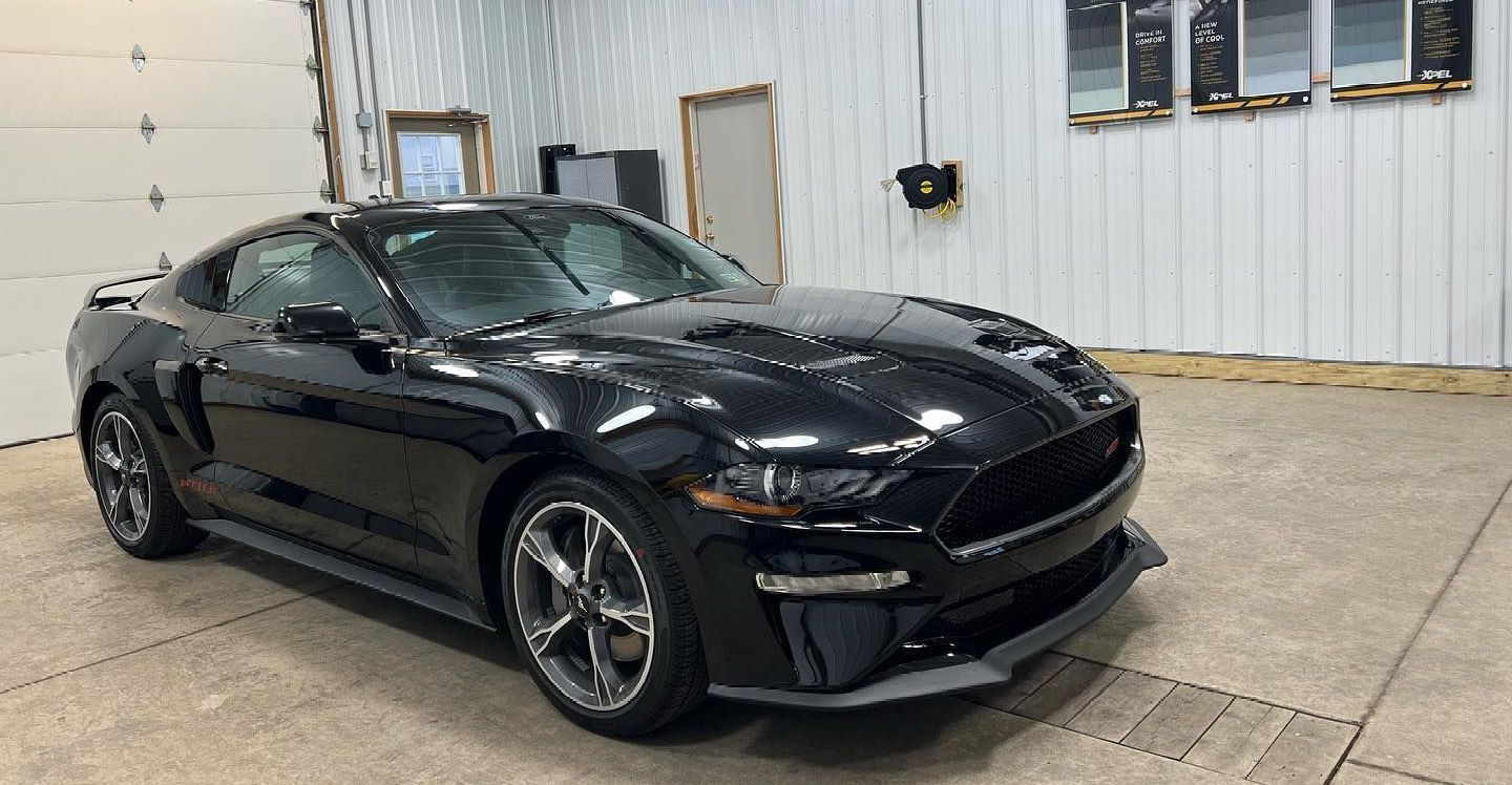 black car with window tint