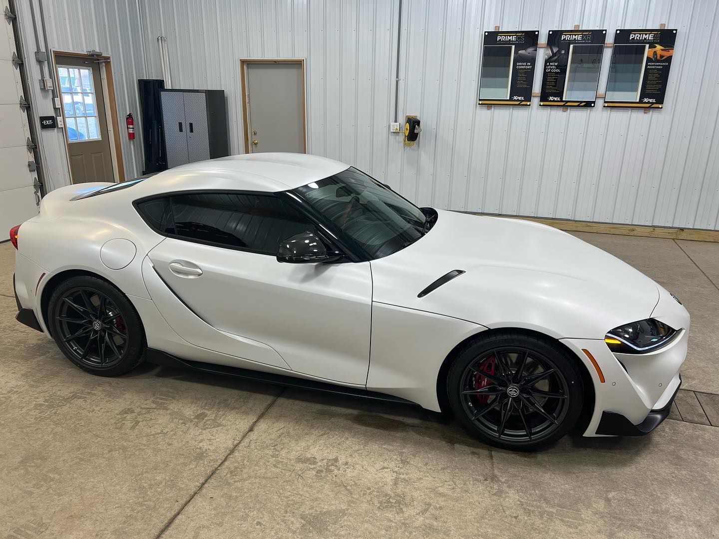 white car with window tinting