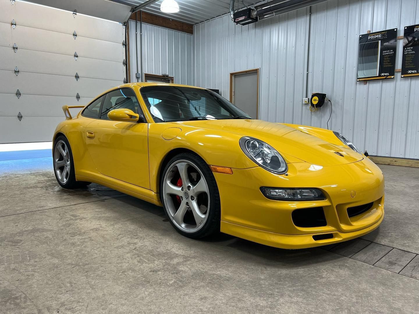 Yellow car with Paint Protection Film 