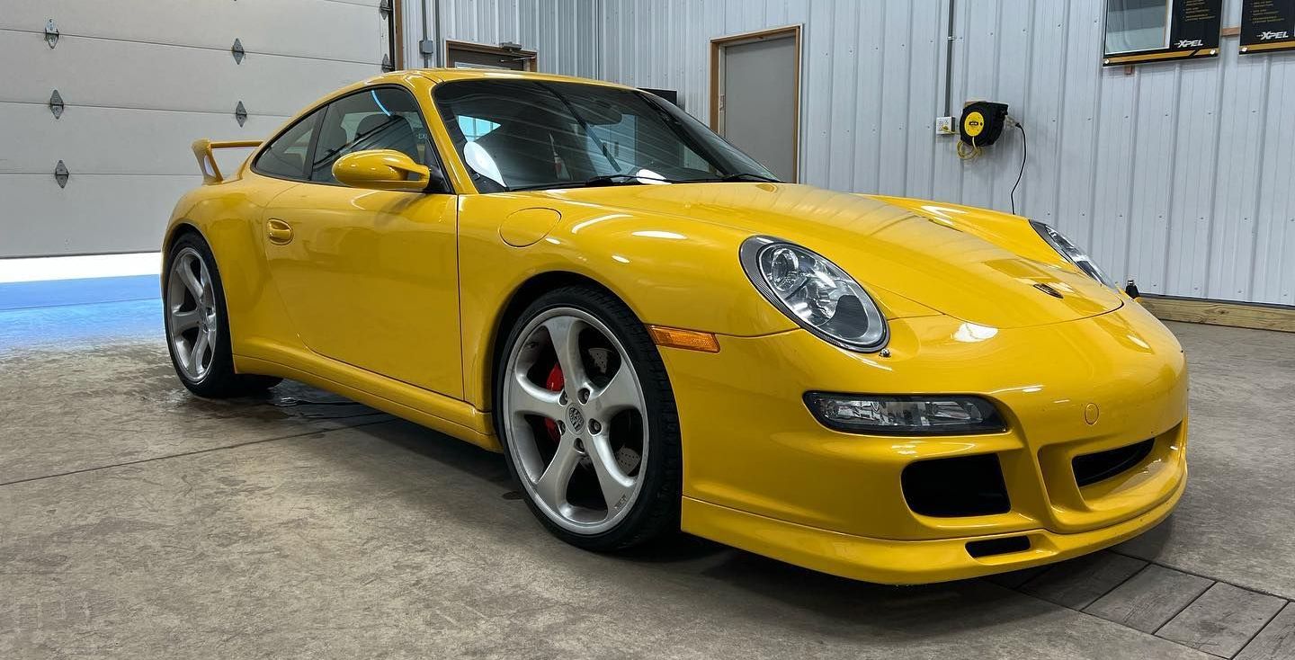 yellow car with paint protection film
